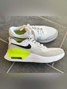 Nike White Grey Black Sneakers with Volt Accent